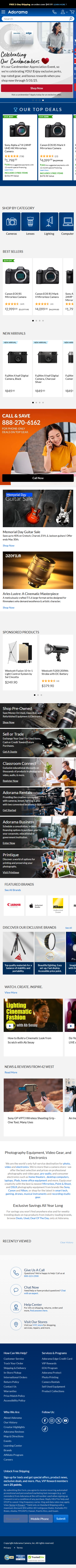 adorama.com-моб: скриншот от 11 февраля 2025 г.