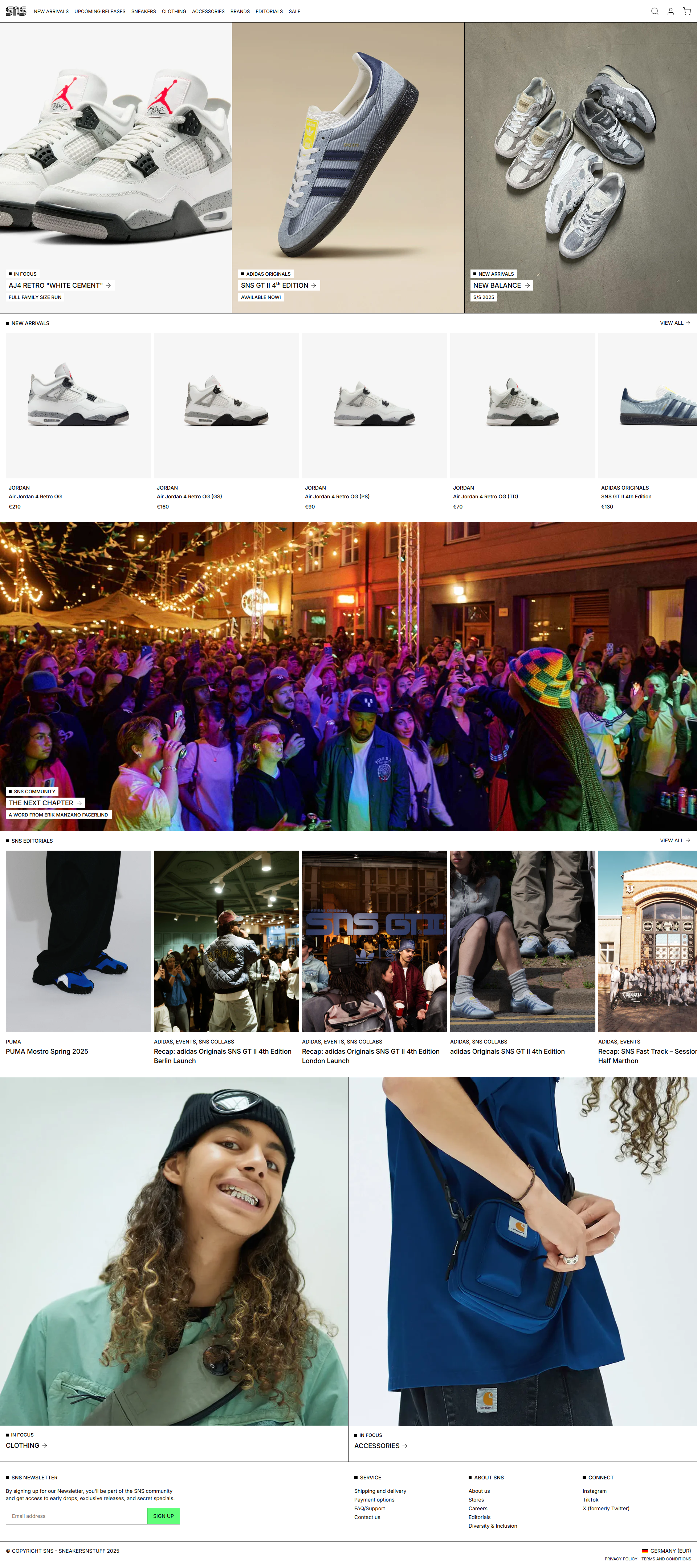 sneakersnstuff.com: скриншот от 11 февраля 2025 г.