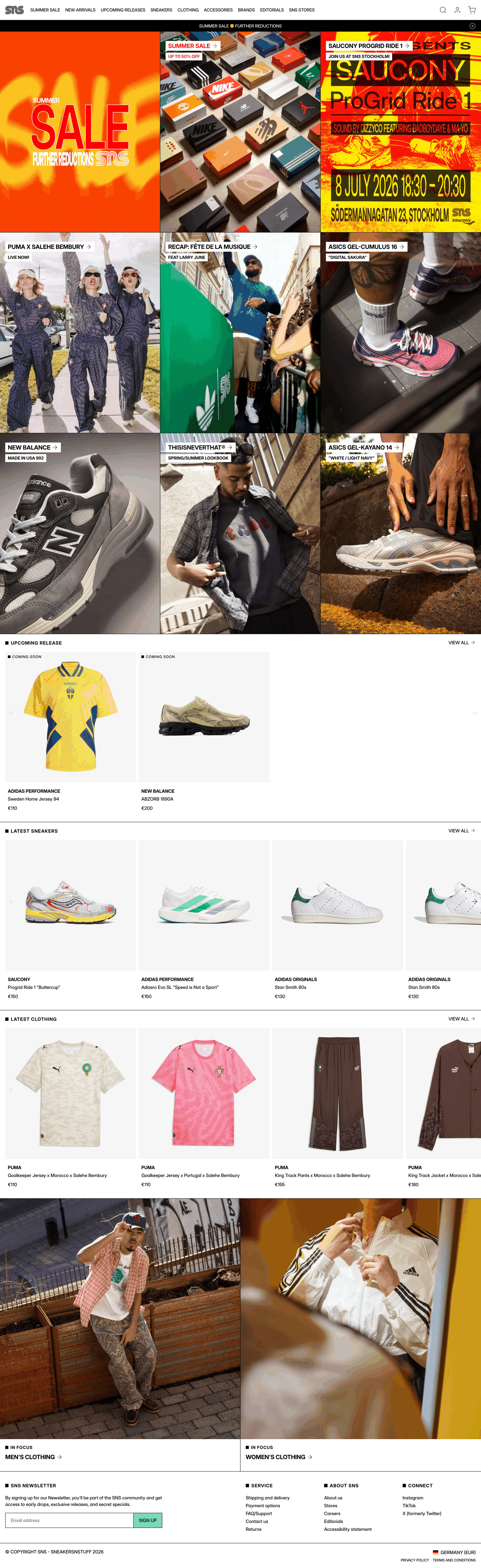 sneakersnstuff.com: скриншот от 10 июля 2026 г.